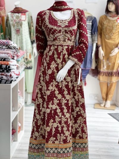 Maroon anakarli dress