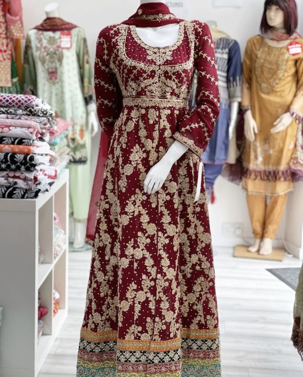 Maroon anakarli dress