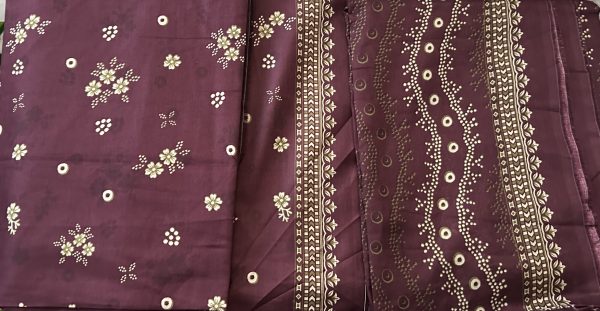 Unstitched 3-piece Lawn Suit with Floral Print and Border