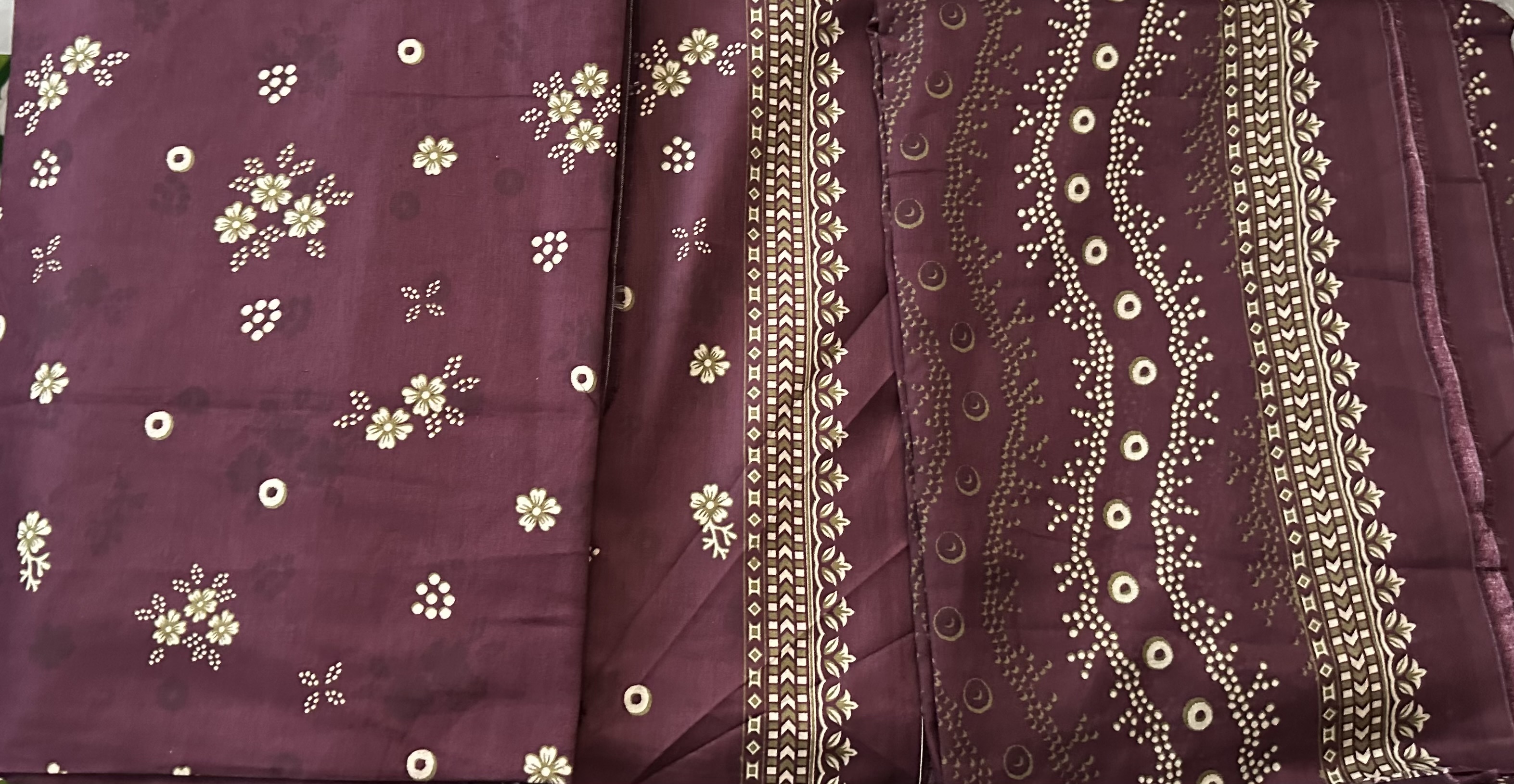 Unstitched 3-piece Lawn Suit with Floral Print and Border