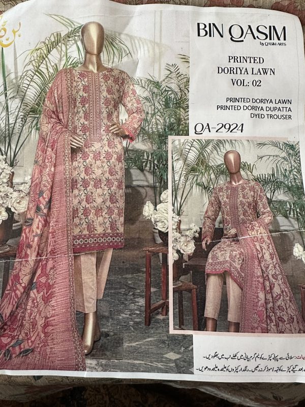 BIN QASIM PRINTED DORIYA LAWN VOL. 02 Suit