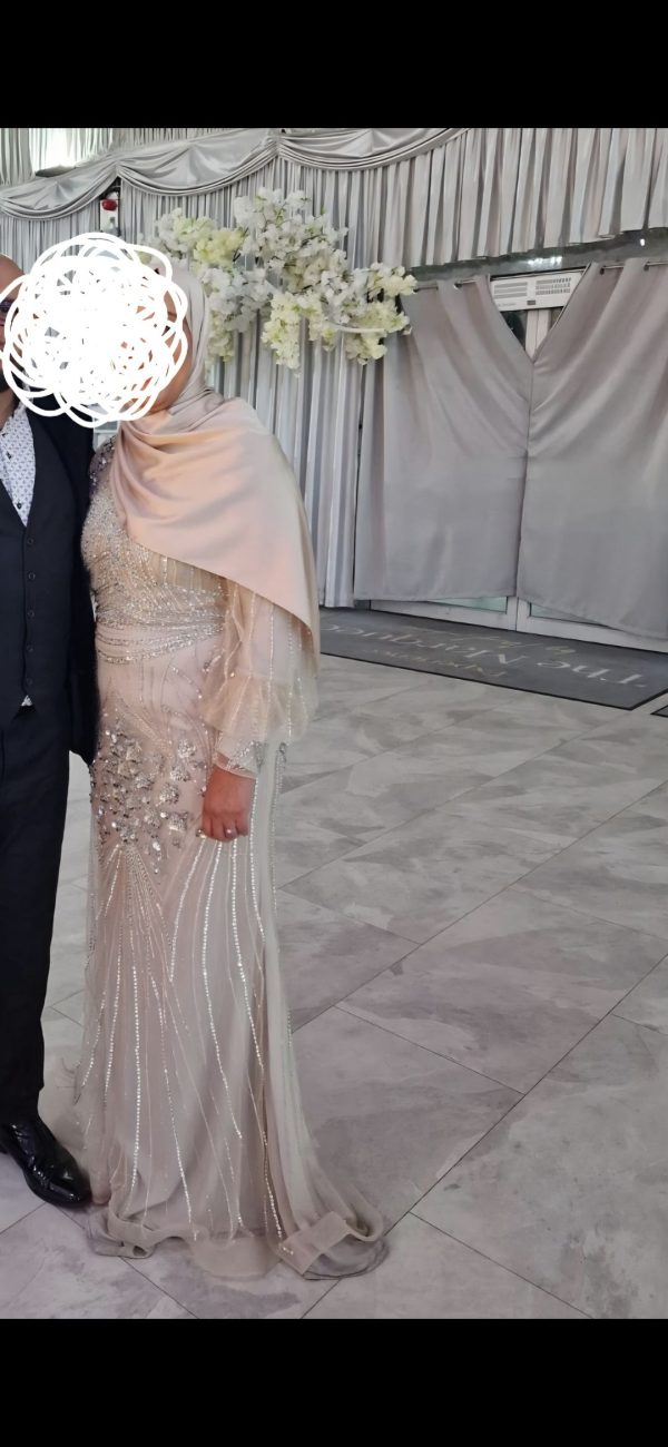 Embellished Champagne Maxi Dress