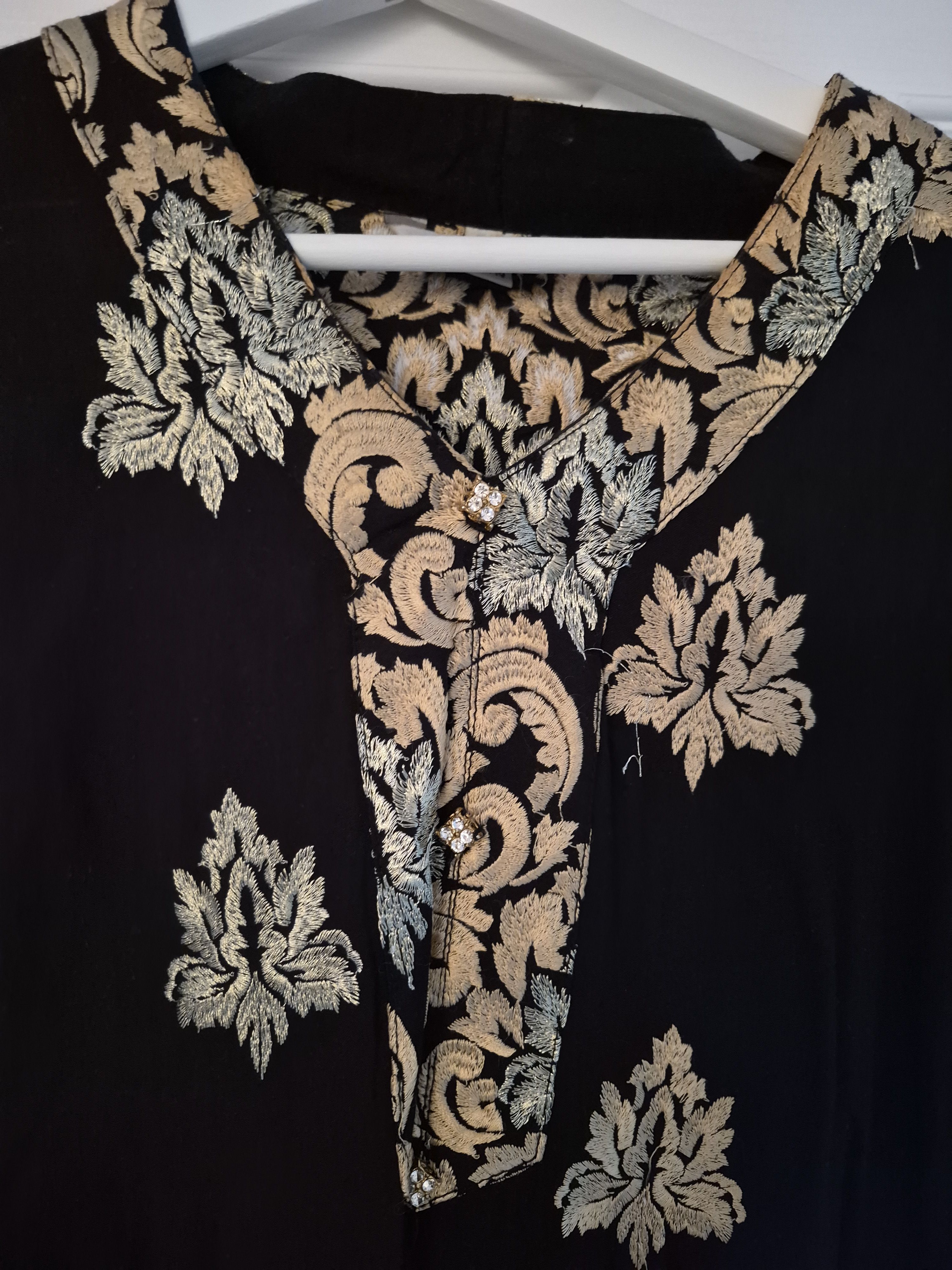Black gorgeous Kurta and dupatta Set with Gold silver Embroidery