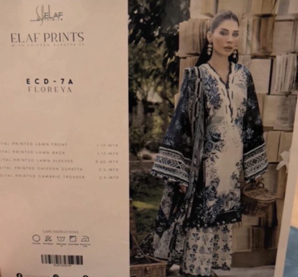 ELAF PRINTS ECD-7A FLOREYA Unstitched Lawn 3-Piece Suit