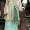 Baby Blue Sharara with Green Dupatta
