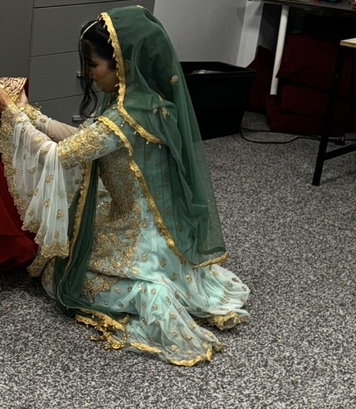 Baby Blue Sharara with Green Dupatta - Image 4