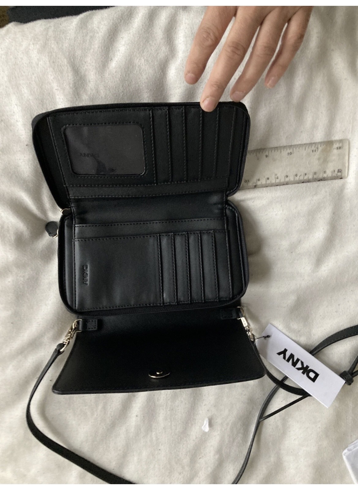 DKNY Black Saffiano Leather Crossbody Bag - Image 12