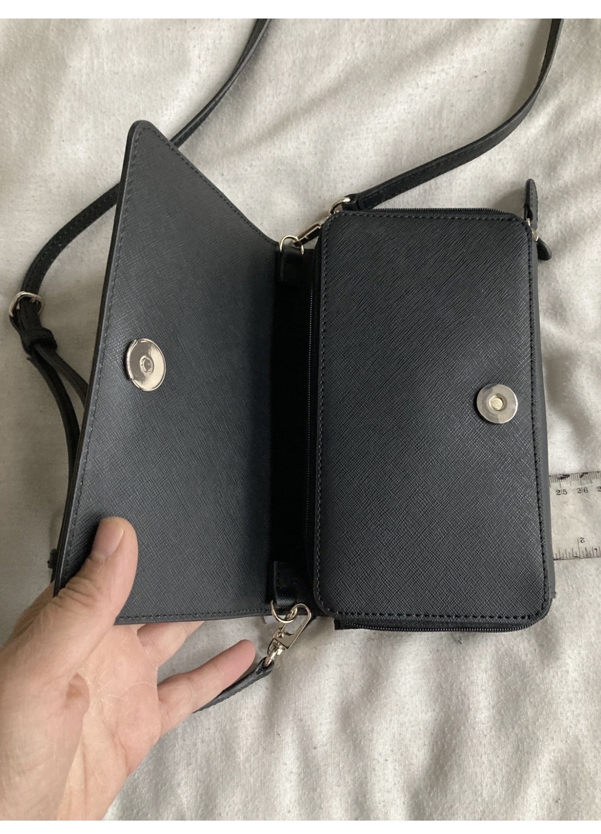 DKNY Black Saffiano Leather Crossbody Bag - Image 8