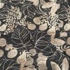 Black and beige floral print fabric