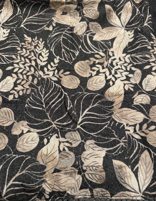 Black and beige floral print fabric