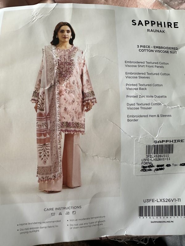 SAPPHIRE RAGNAK 3-Piece Embroidered Cotton Viscose Suit