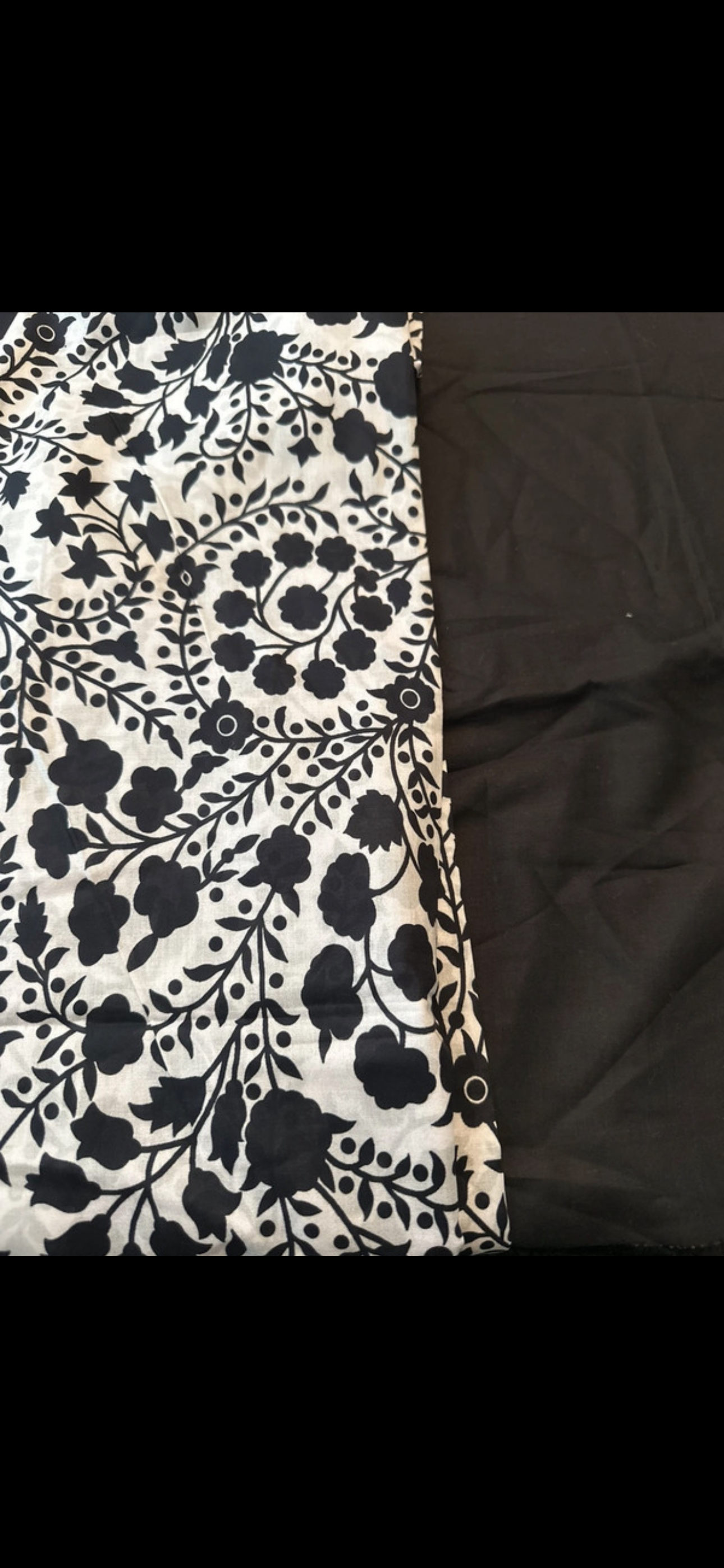 Pakistani 3-piece lawn suit with black and white print - Image 2