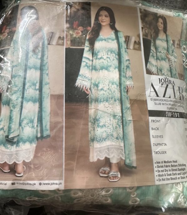 JOHRA AZUB Embroidered Lawn 3-Piece Suit JW-191