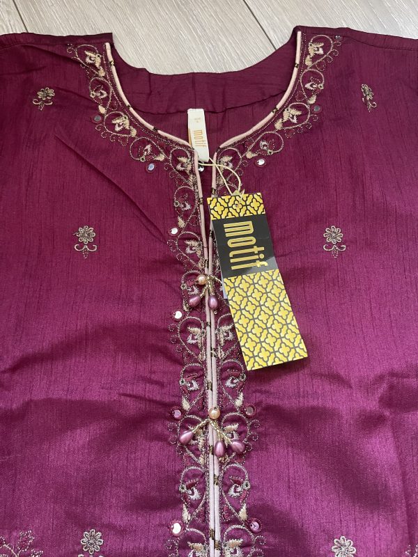 Embroidered Maroon 3-Piece Pakistani Suit