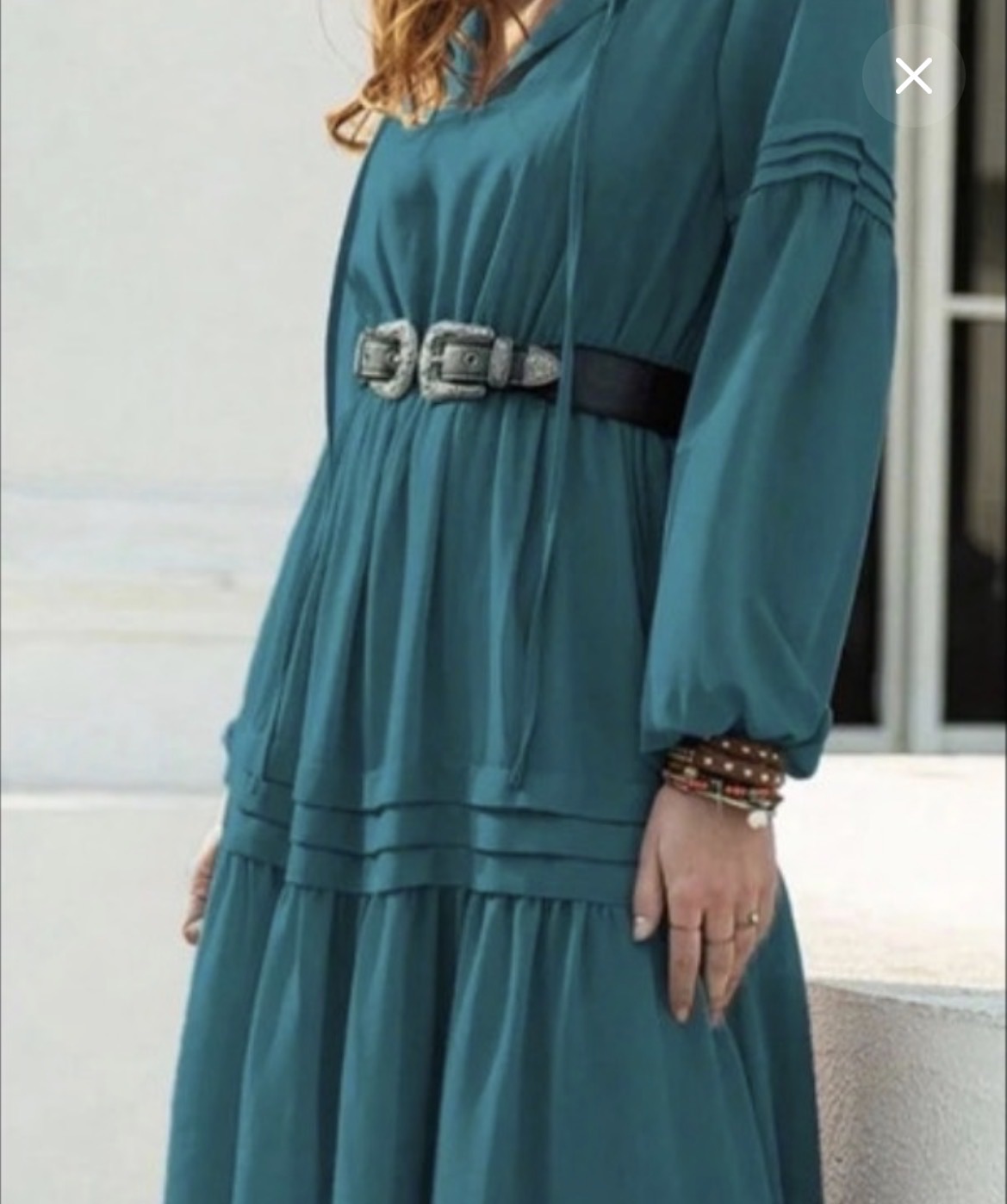 Teal Maxi Dress no belt - Image 4