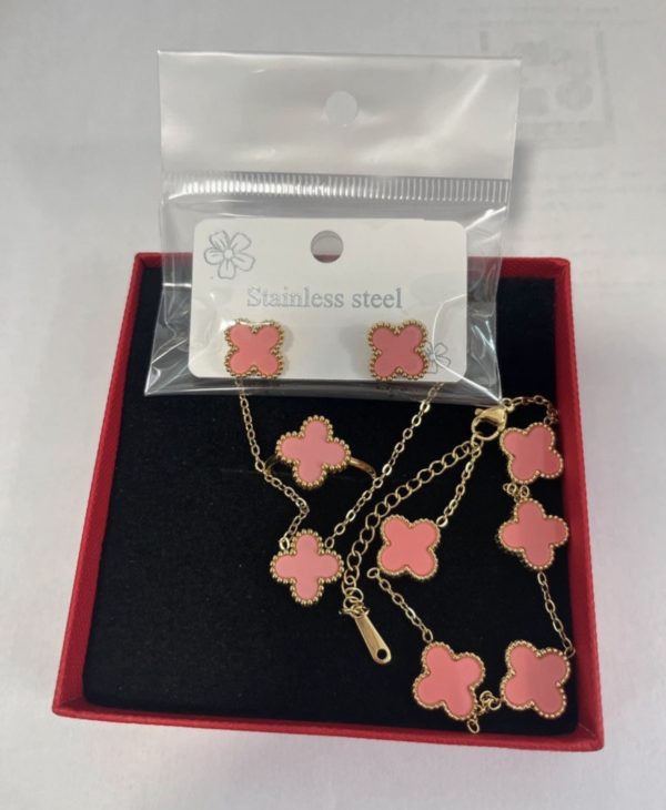 Pink Clover jewellery Set 4 piece
