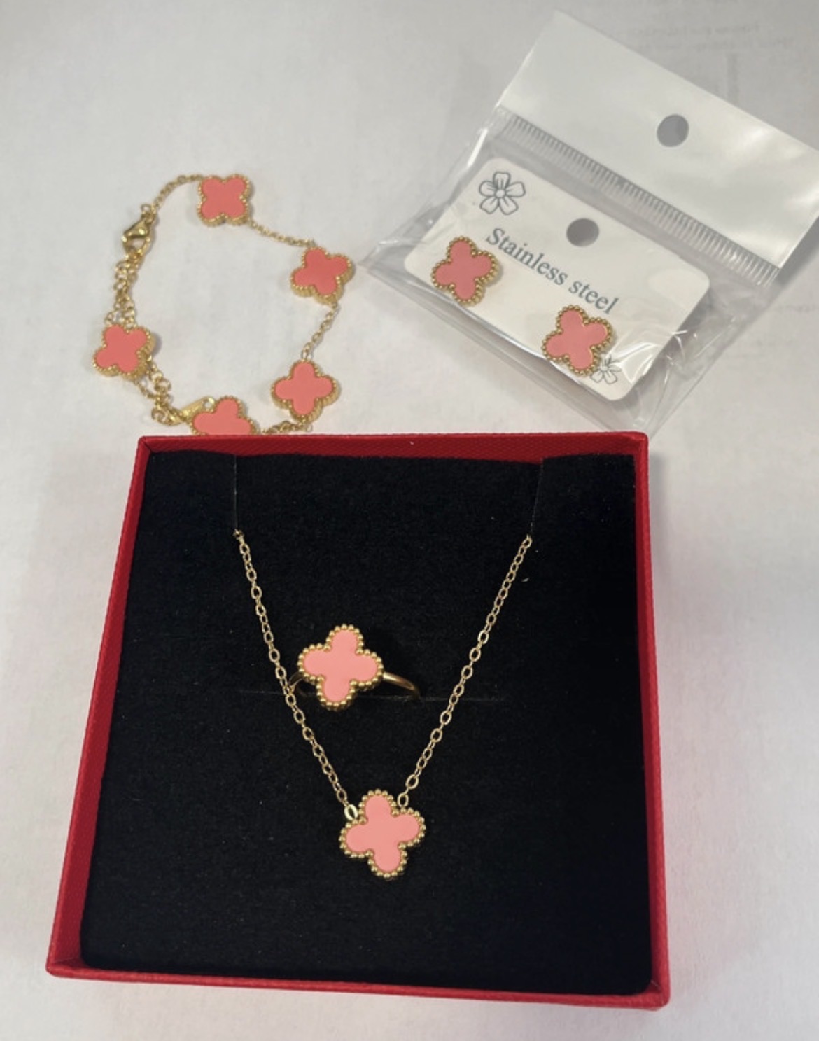 Pink Clover jewellery Set 4 piece - Image 2