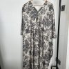 White and Black Floral Print Kaftan