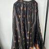 Black Gharara skirt with Orange Floral Border