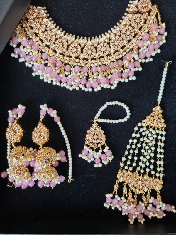 Pakistani Bridal Jewellery Set with Maang Tikka and Earrings