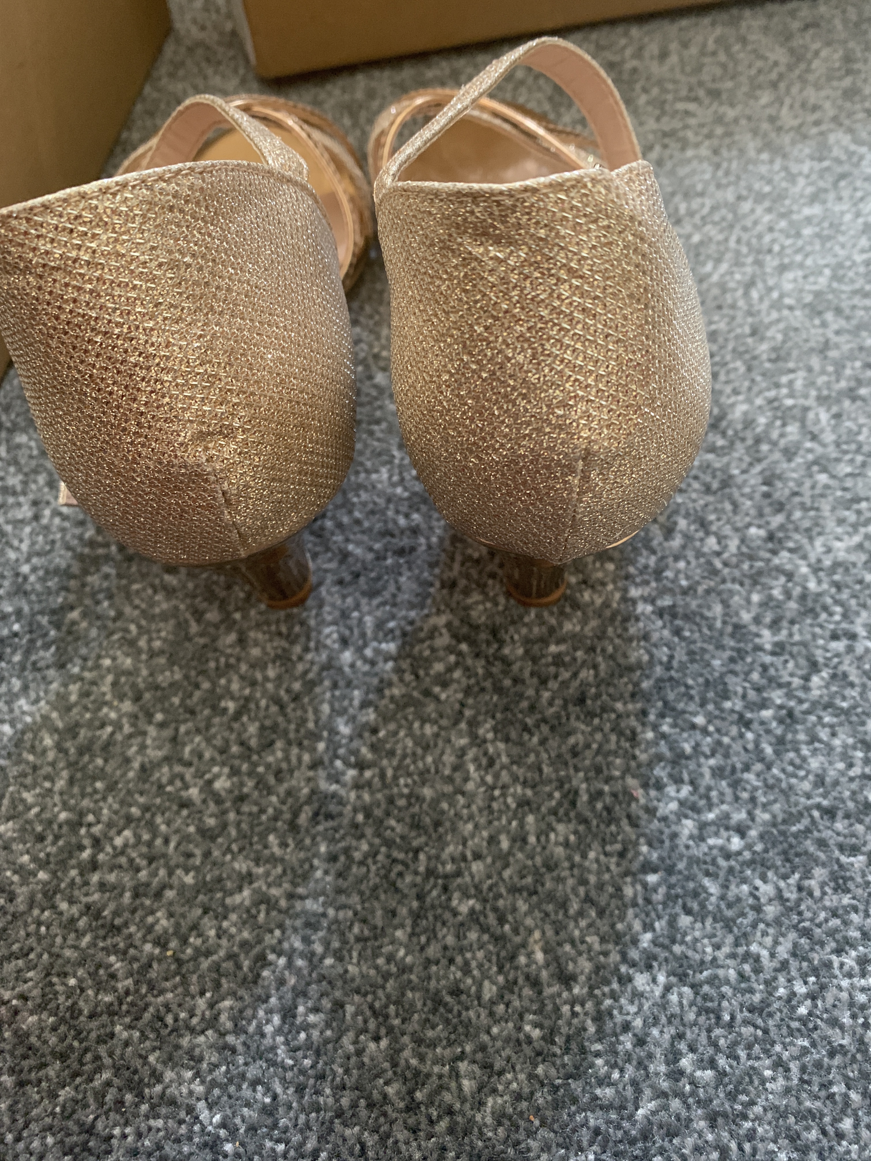 Women's Gold Glitter Kitten Heels - Image 2