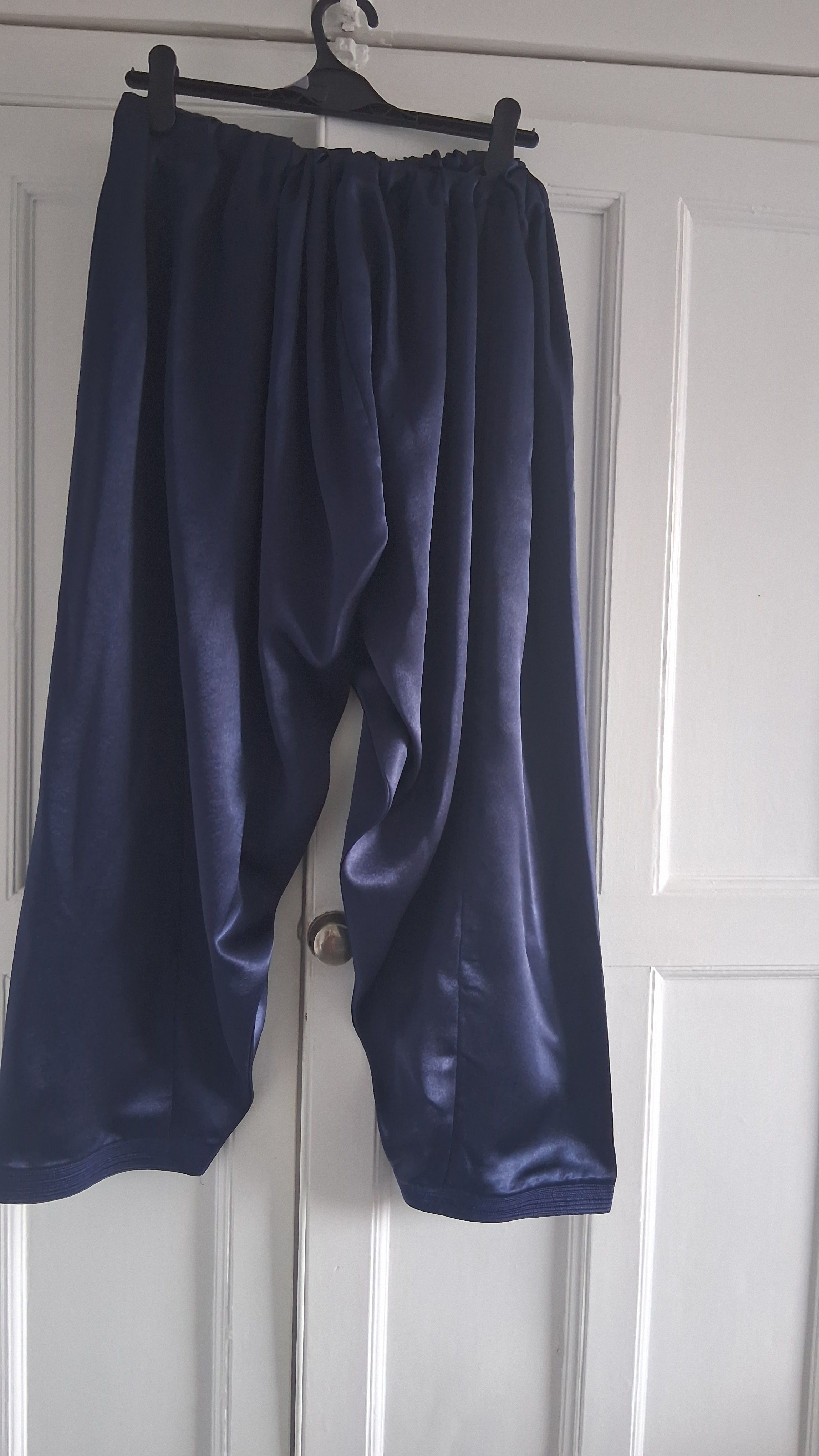 Custom-Made Navy Floral Velvet Salwar Kameez Suit with Satin Salwar & Matching Chiffon Dupatta - Image 3
