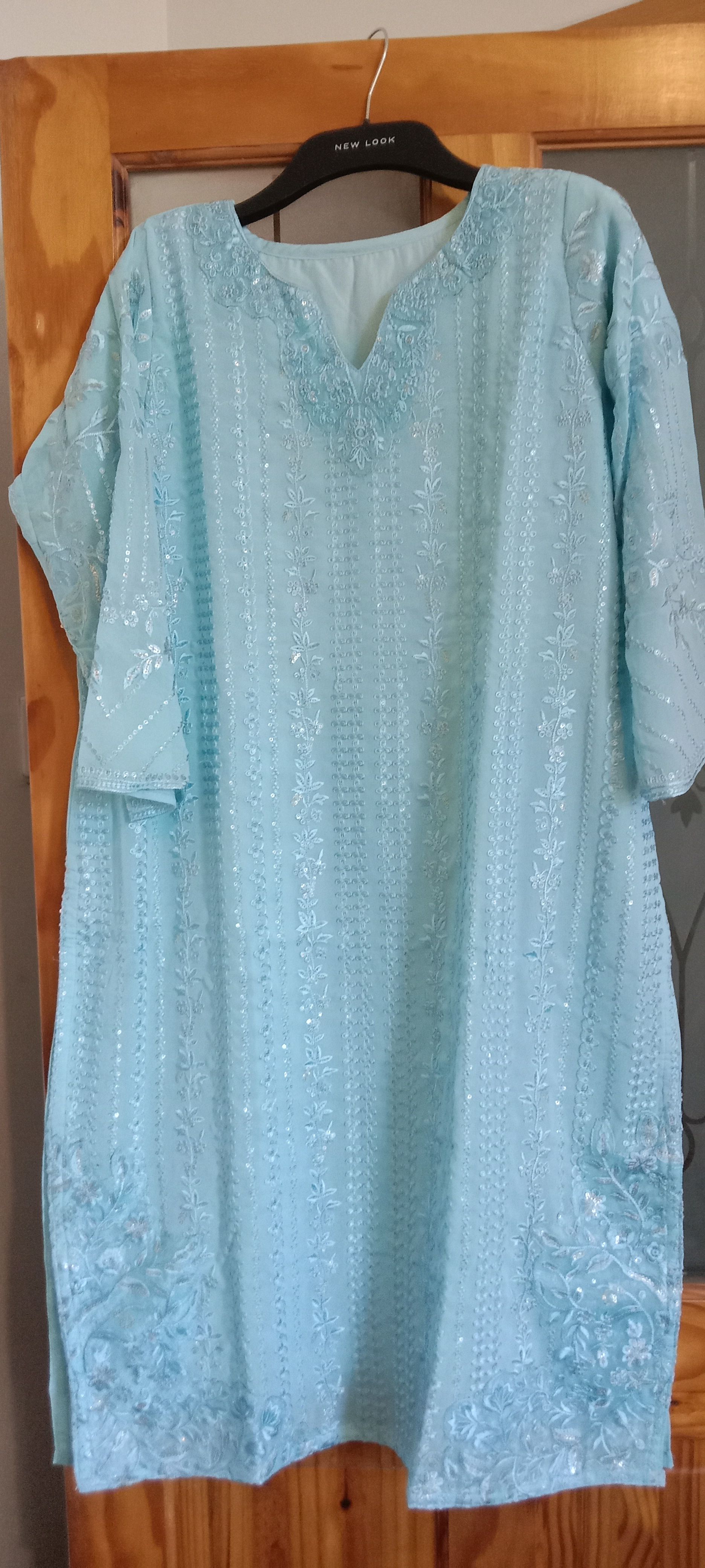 BrandNew Light Blue kameez with Sequins