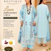 F&K Boutique Light Blue Embroidered Lawn 3 Piece Suit