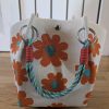 New Orange Flower Knit Bucket Bag