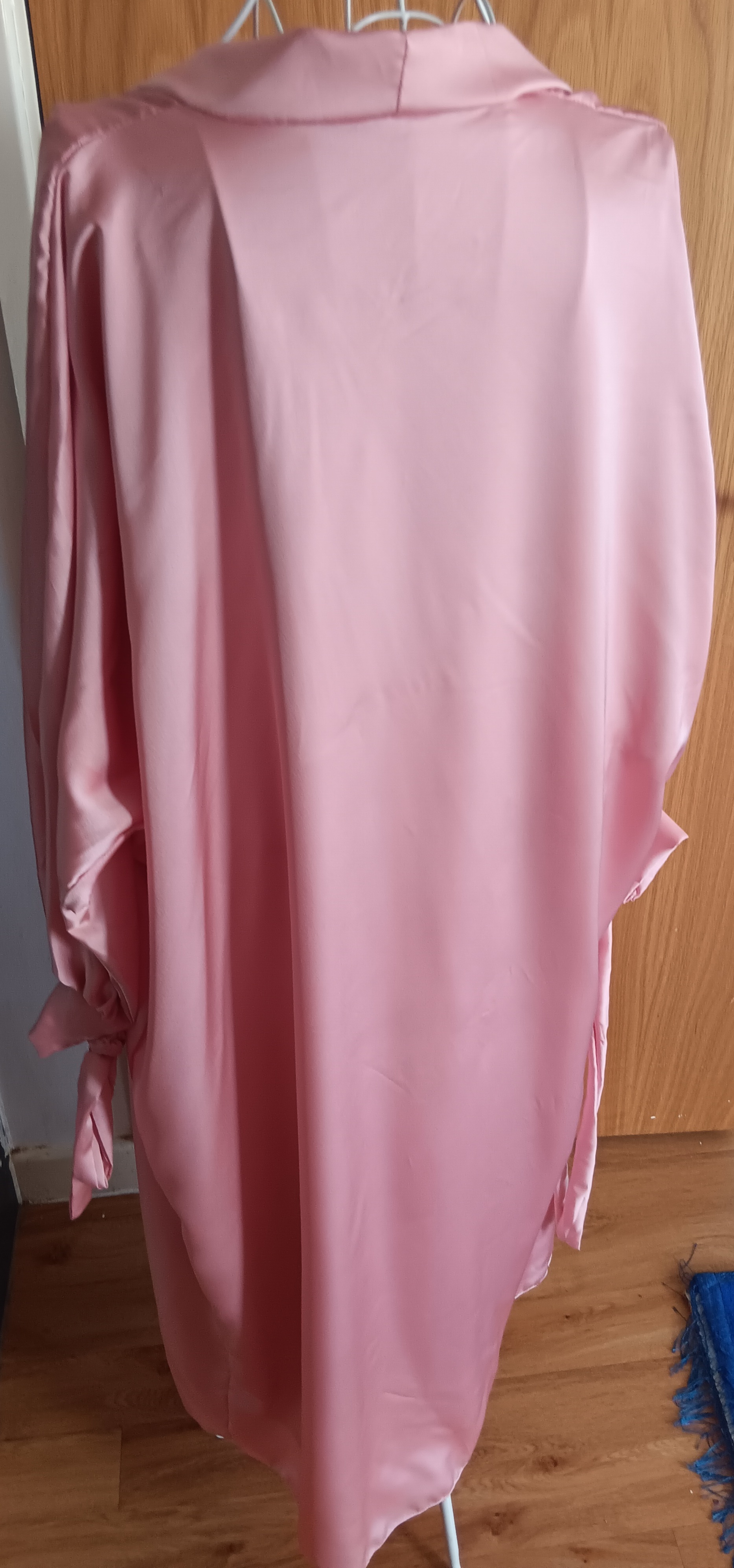 Piece Satin Abaya Set Open Kimono Slip Dress Dusty Pink Rose Size 52 - Image 2