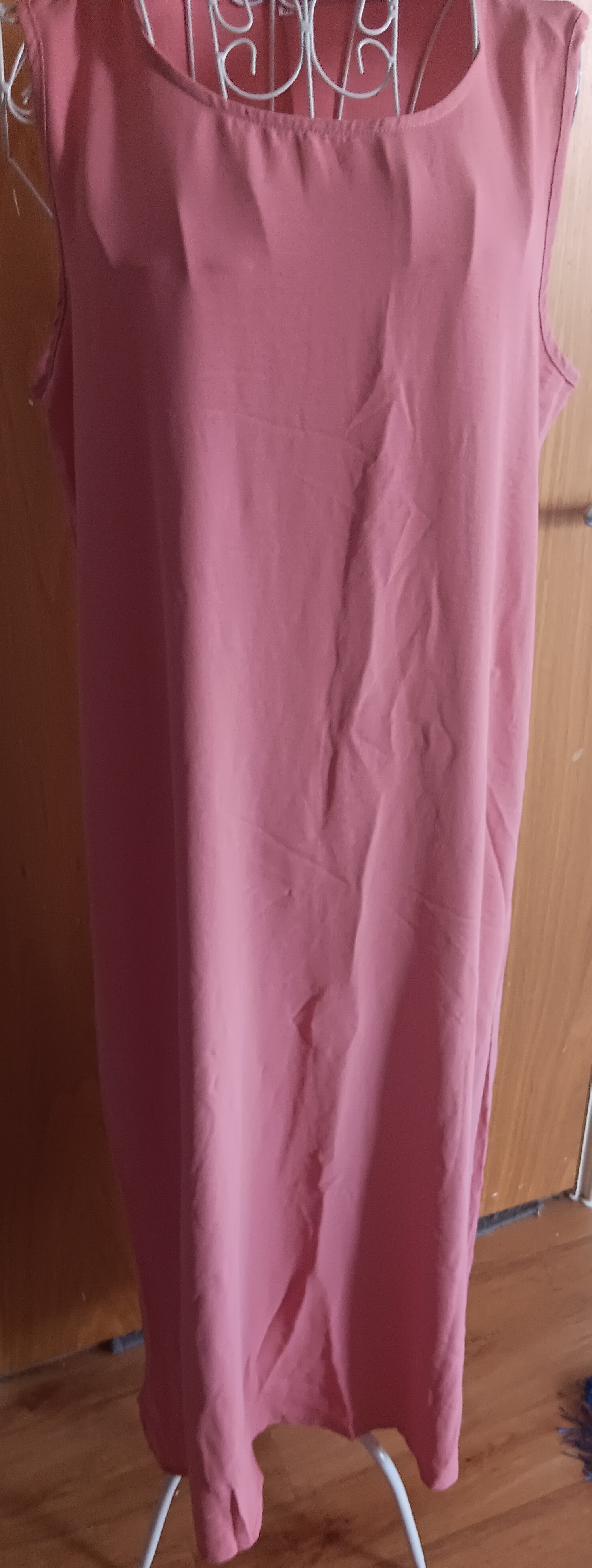 Dusty Pink Rose 3 Piece Open Abaya Set Inner Slip Dress Matching Hijab Belt Kimono - Image 3