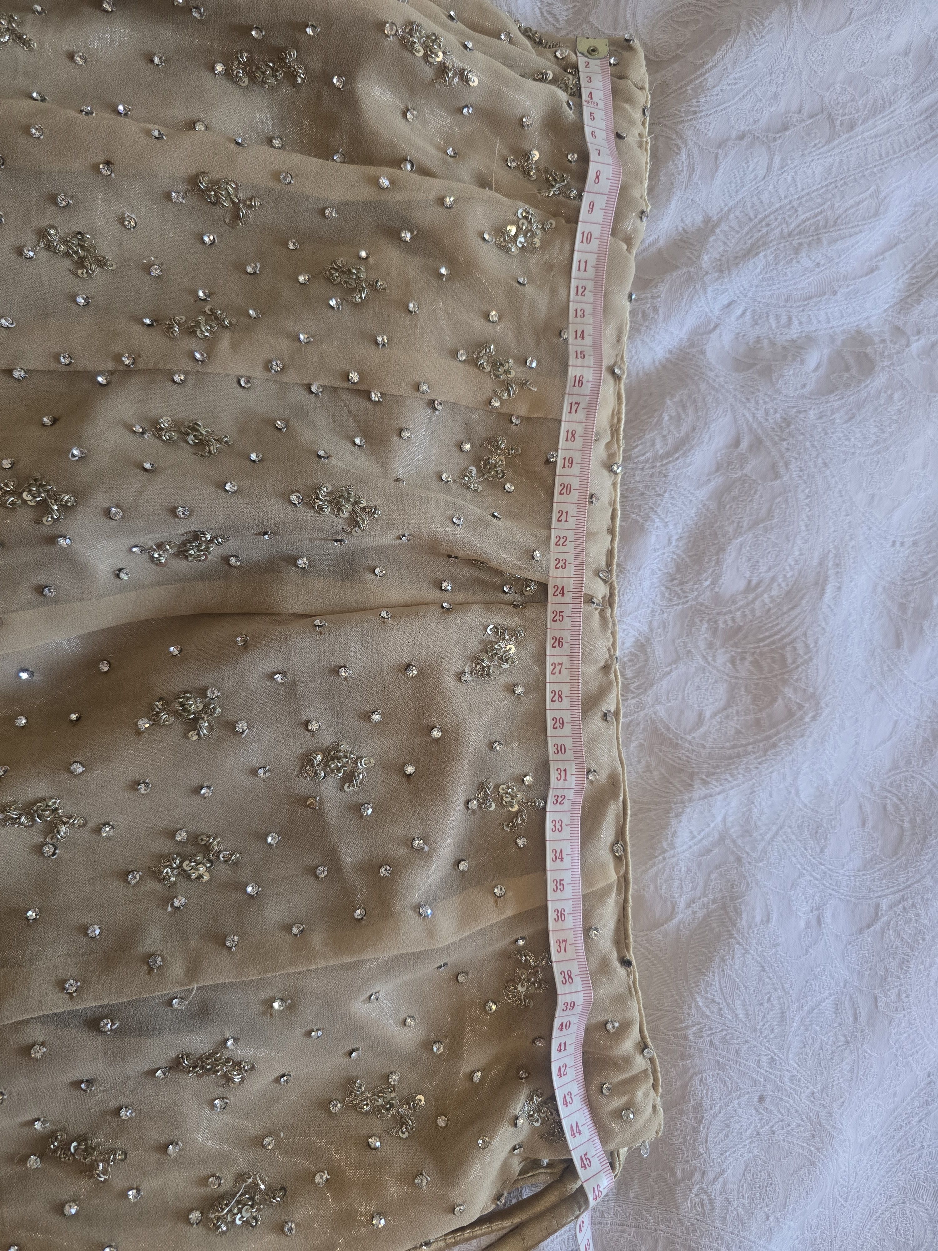 Beautiful Beige & Pink Embroidered lengha - Image 4