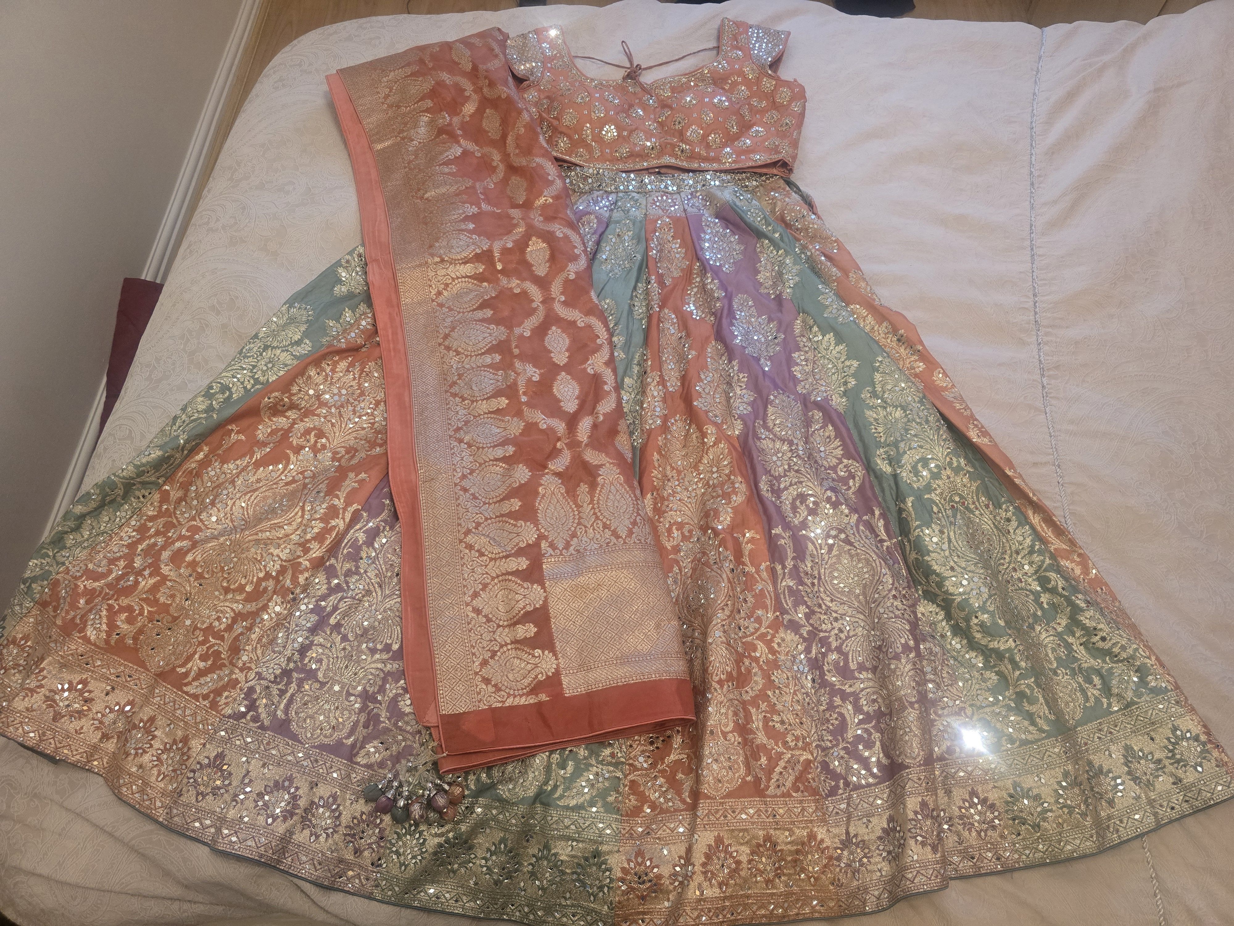Beautiful Multicolour Embroidered with mirror work Lehenga - Image 2