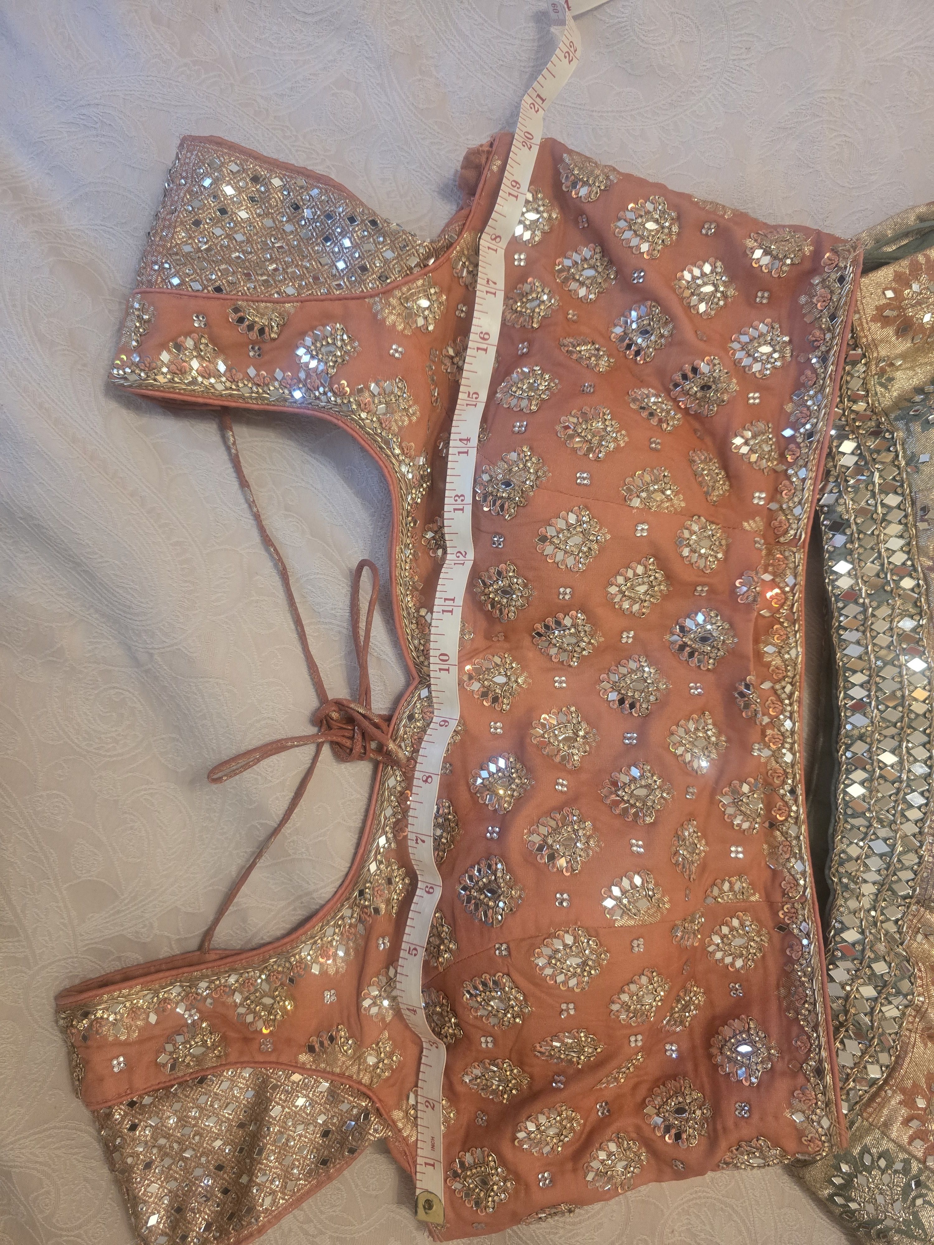 Beautiful Multicolour Embroidered with mirror work Lehenga - Image 5