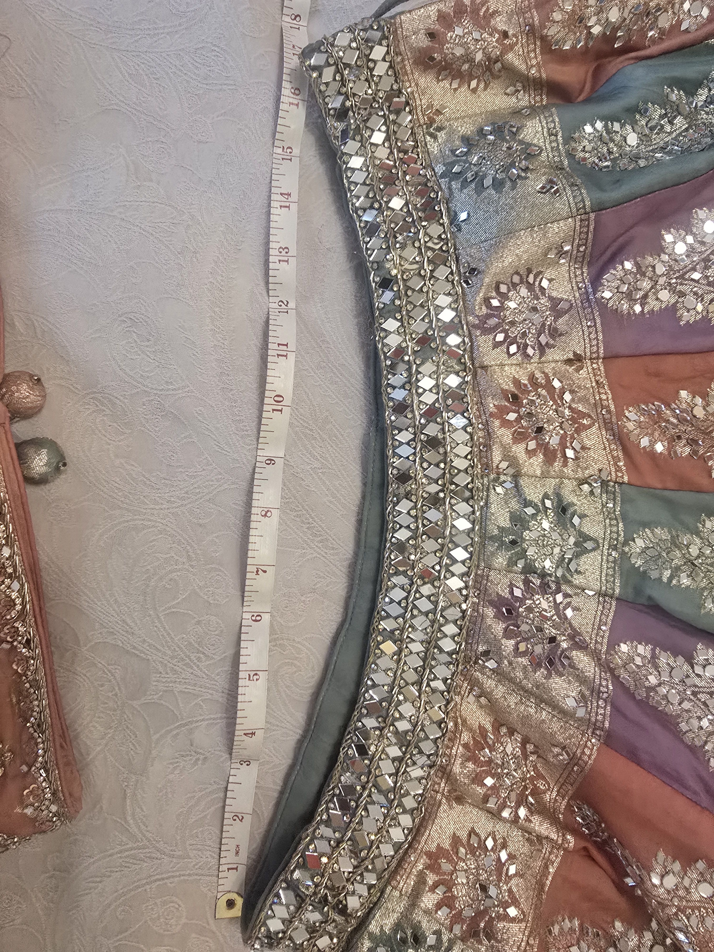 Beautiful Multicolour Embroidered with mirror work Lehenga - Image 6