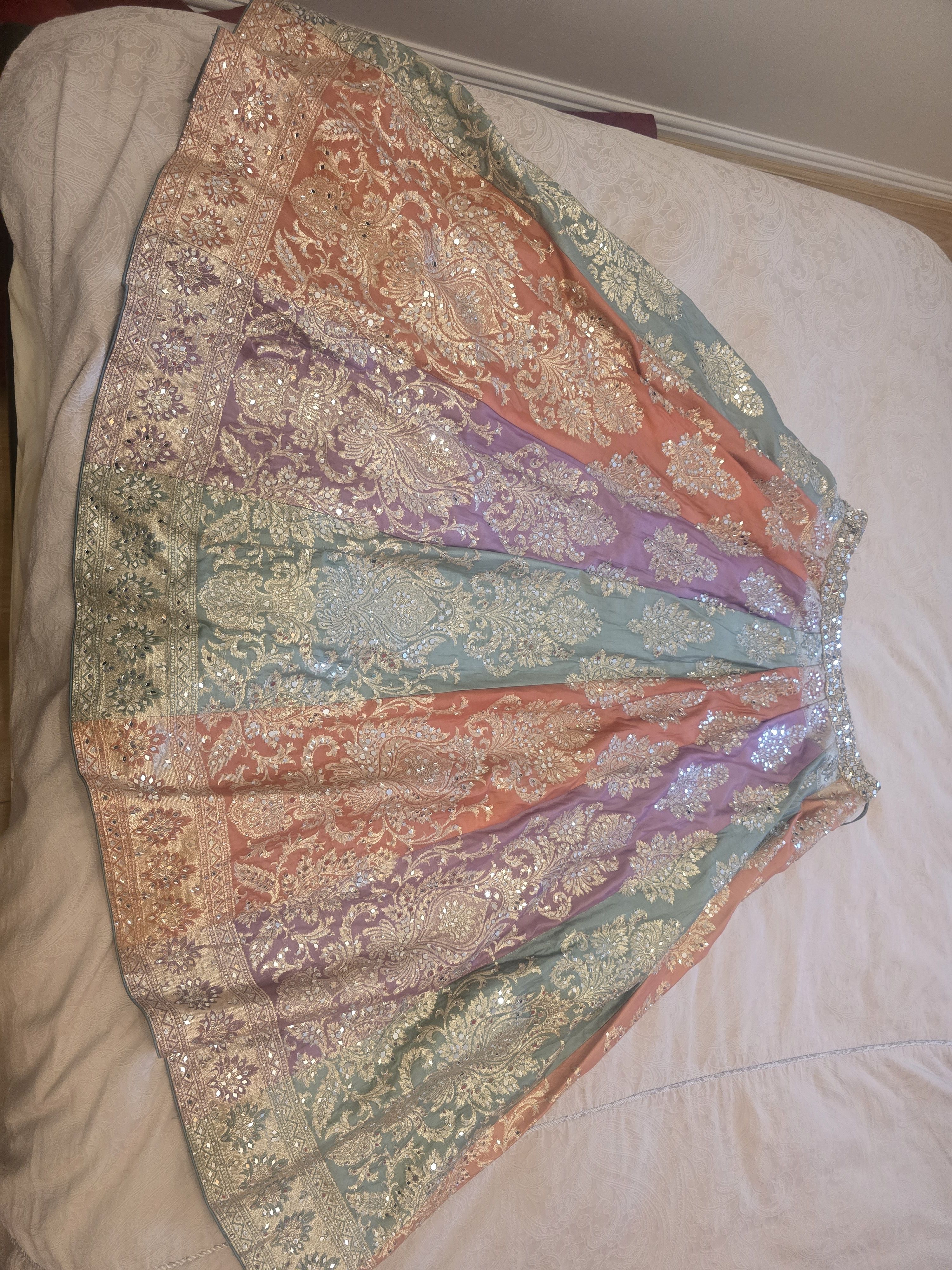 Beautiful Multicolour Embroidered with mirror work Lehenga - Image 3