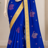 Beautiful Royal Blue & Gold Saree