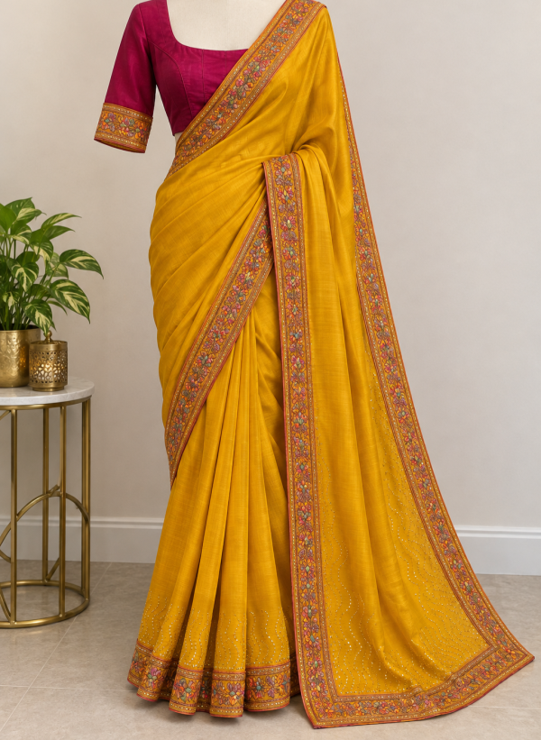 Stunning mustard saree