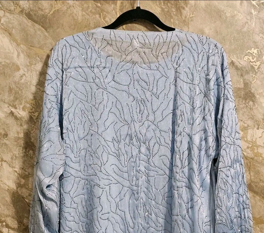 Sky blue 4 piece abaya - Image 2