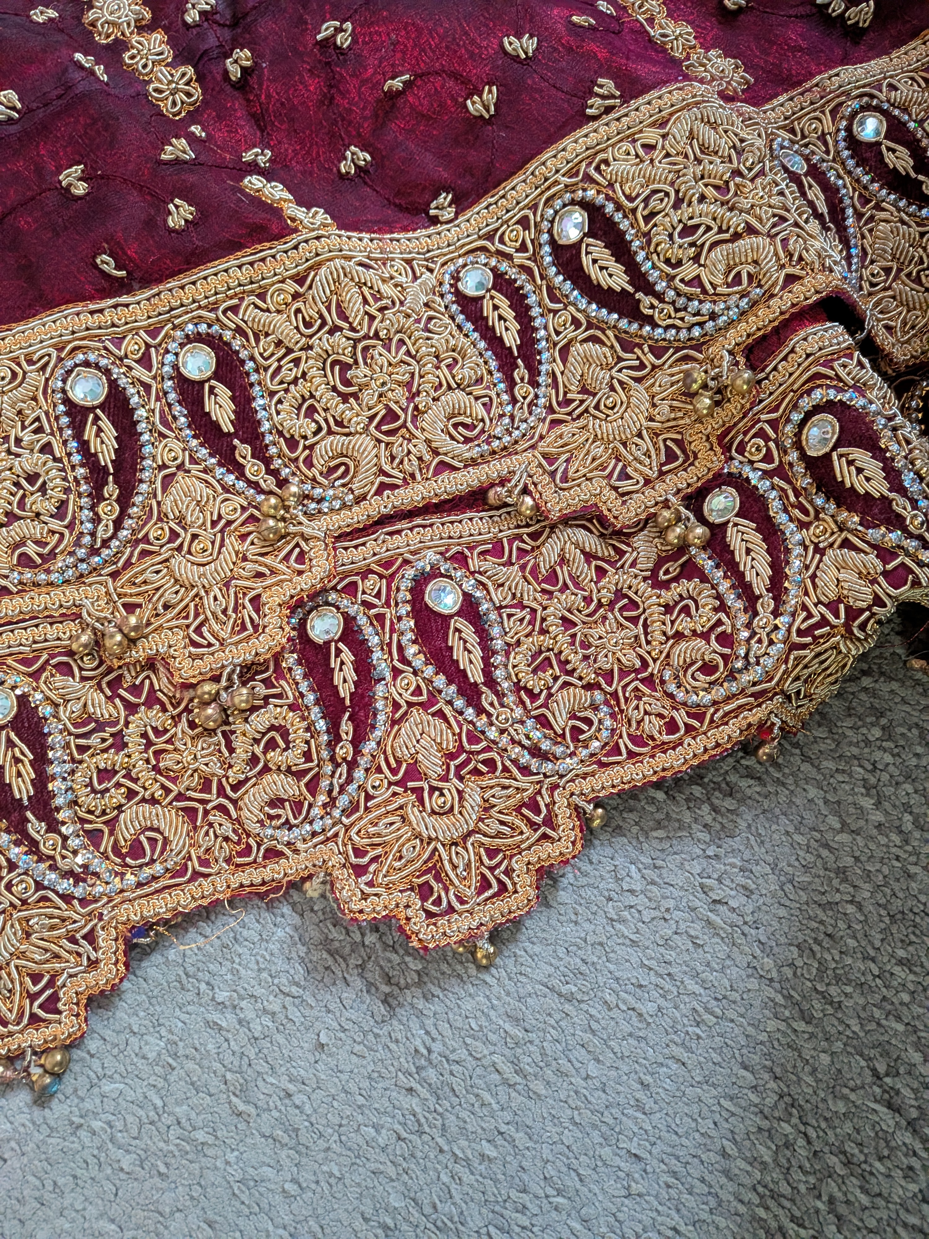 Maroon Bridal Lengha With heavy duppatta - Image 4