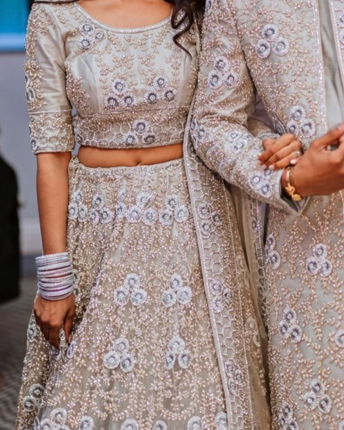 Grey Lehenga Set with Intricate Embellishment - Image 4