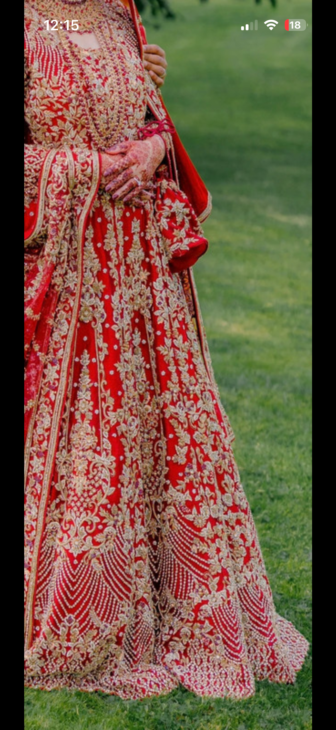 Red Bridal Lehenga with Gold Embroidery - Image 7