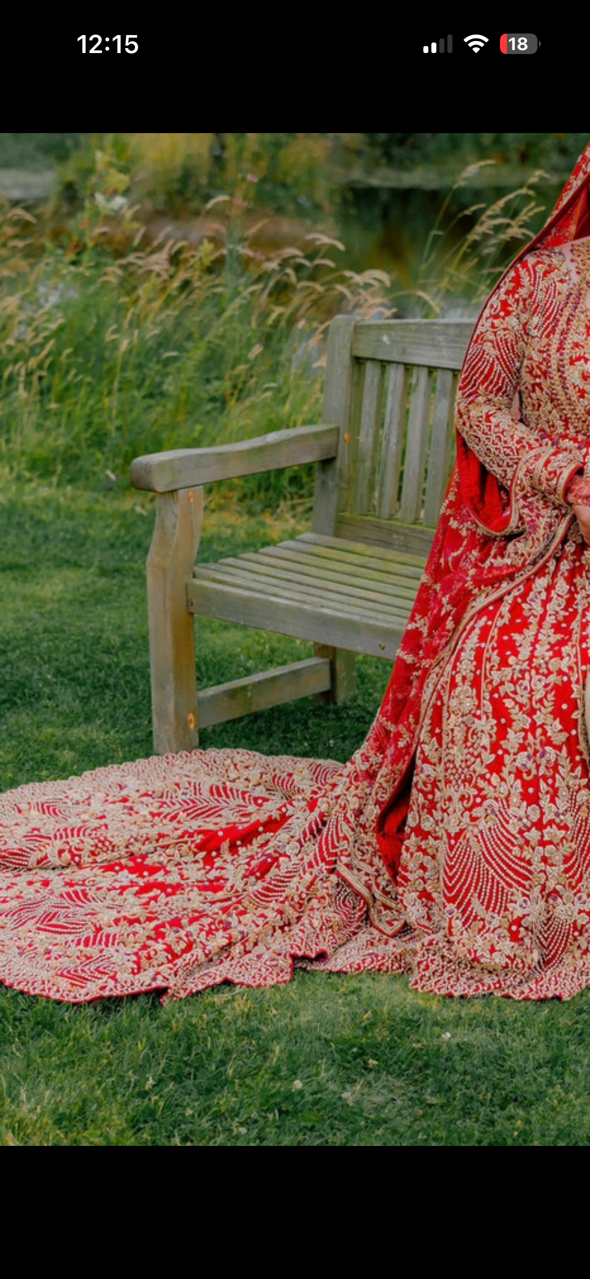 Red Bridal Lehenga with Gold Embroidery - Image 6