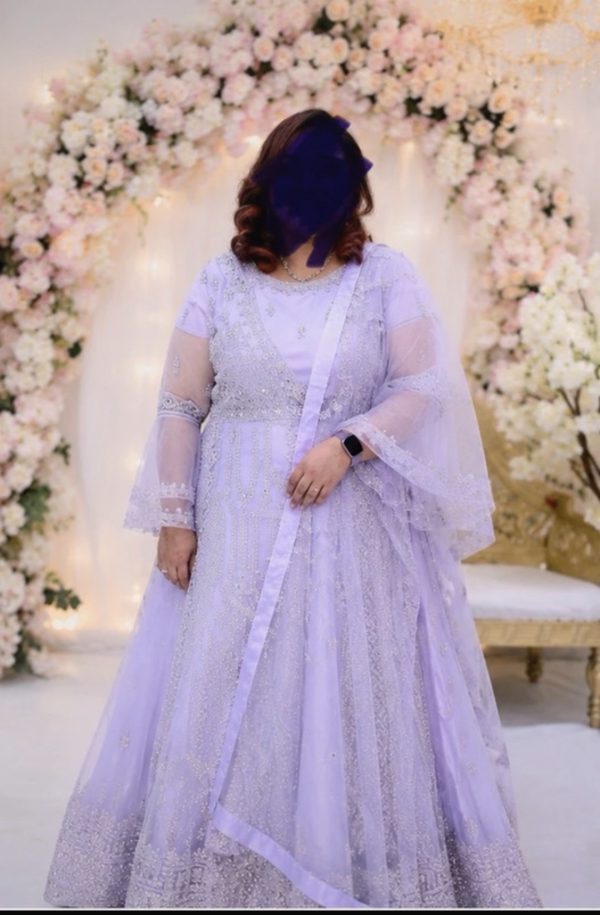 Light purple Anarkali Suit with Sequins