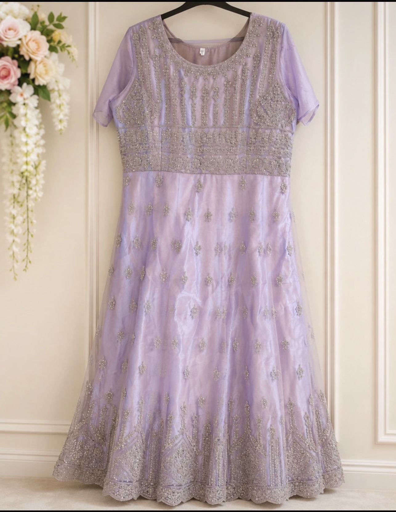 Light purple Anarkali Suit with Sequins - Image 2