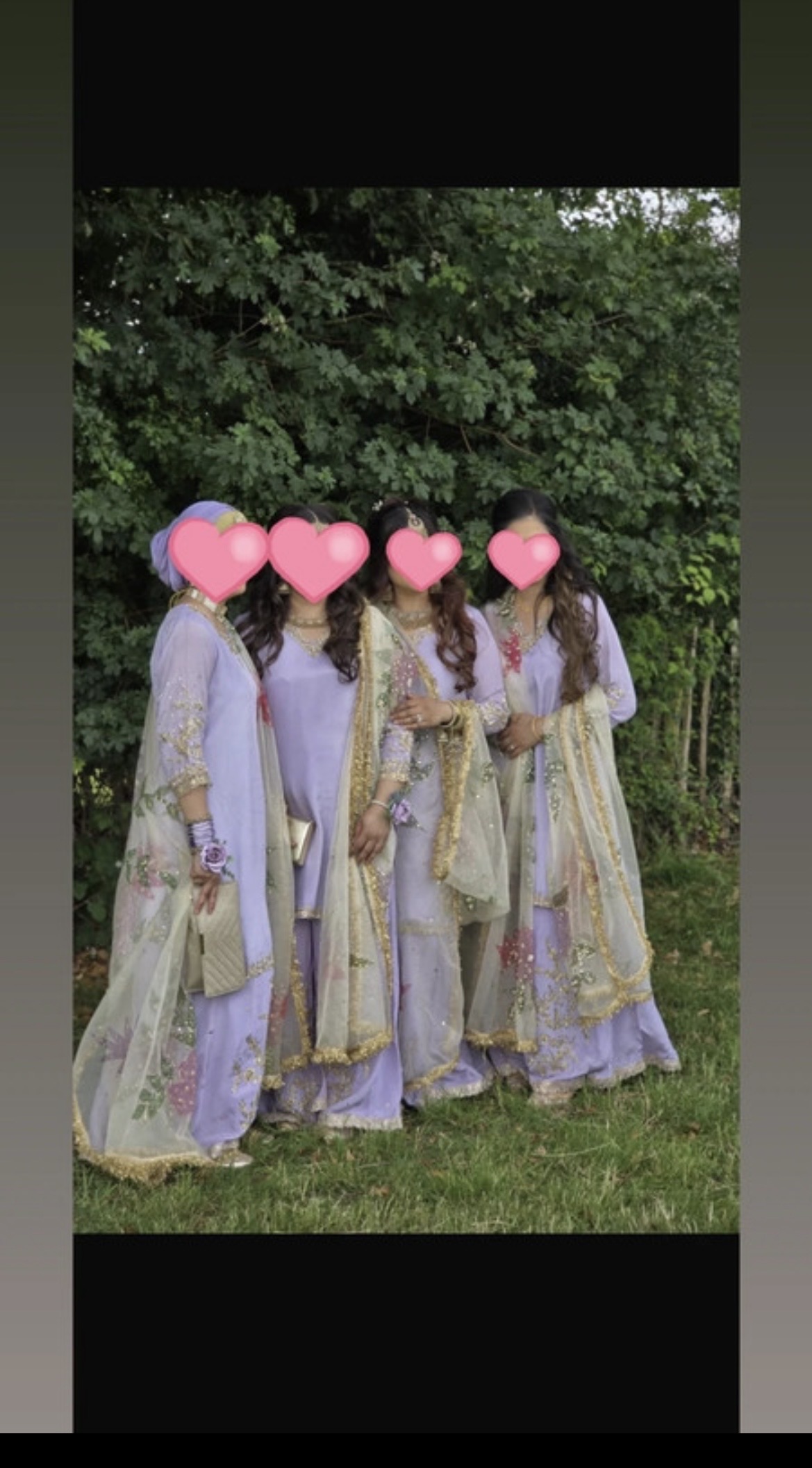 Lilac Kameez and Gharara with flower patterned scarf - Image 3
