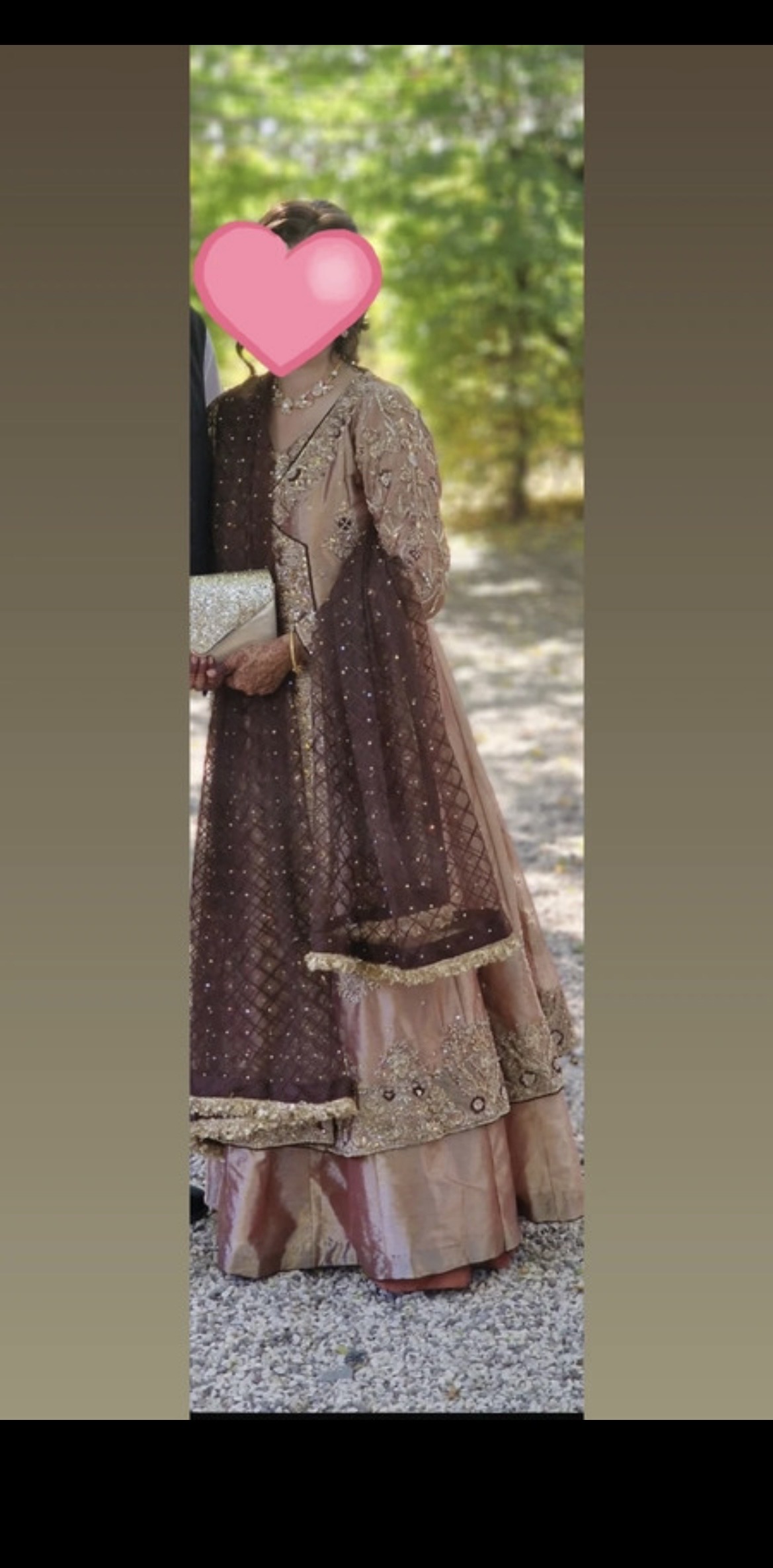 Aiqah’s Coral peach Pakistani style 3 piece outfit - Image 2