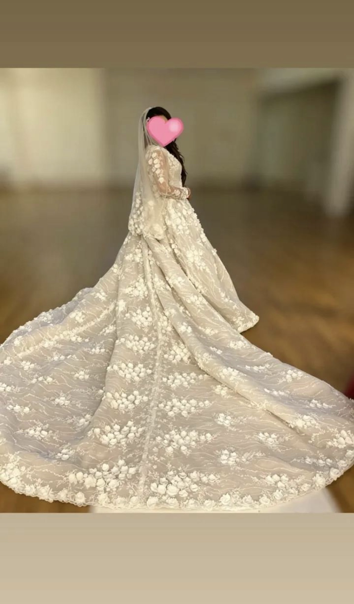 Champagne pink undertoned and white bridal dress - Image 2