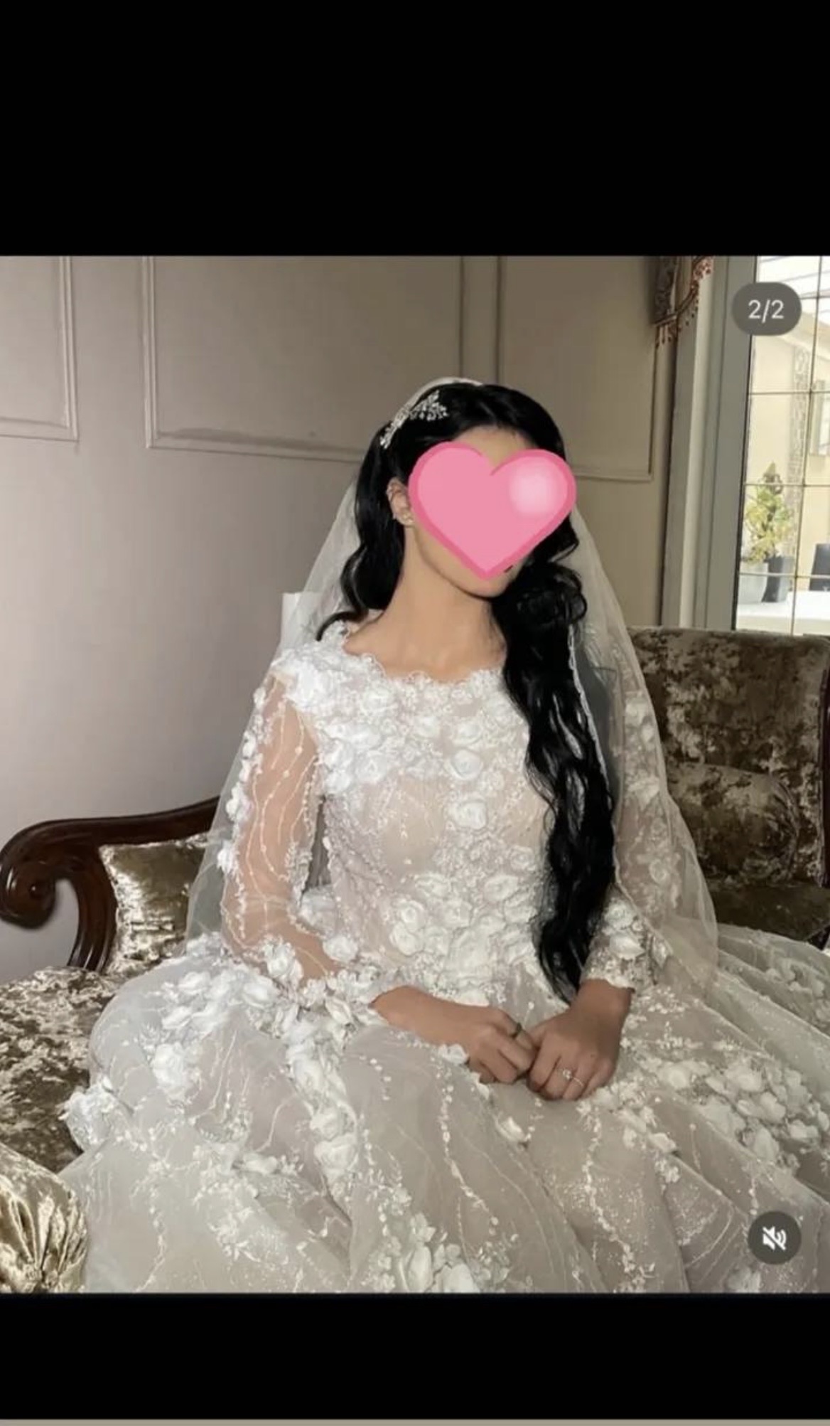 Champagne pink undertoned and white bridal dress - Image 3