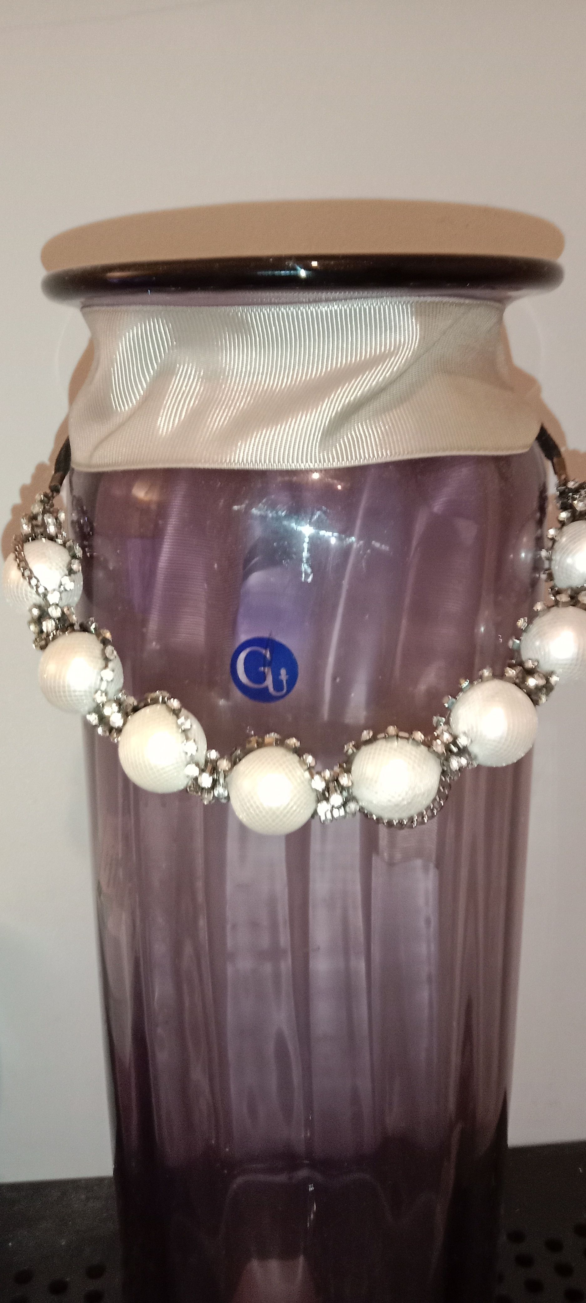 Pearl and Rhinestone Necklace - Image 4